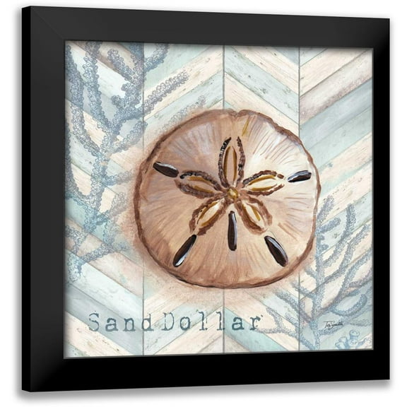 Tre Sorelle Studios 12x12 Black Modern Framed Museum Art Print Titled - Chevron Shell II