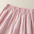 thumbnail image 4 of Women's Linen Cotton Pants Elastic Waist Shorts with Pockets, Lightweight Casual Summer Shorts, Lounge Beach | VerBelle,Pink M, 4 of 7