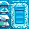 thumbnail image 4 of Tumbona hinchable para broncearse, tamaño grande, con portavasos, 4 of 7