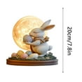 thumbnail image 3 of zhangmingg Exquisite Rabbit Figurine Sculpture Desktop Ornament Elegant Home Art Piece, 3 of 6