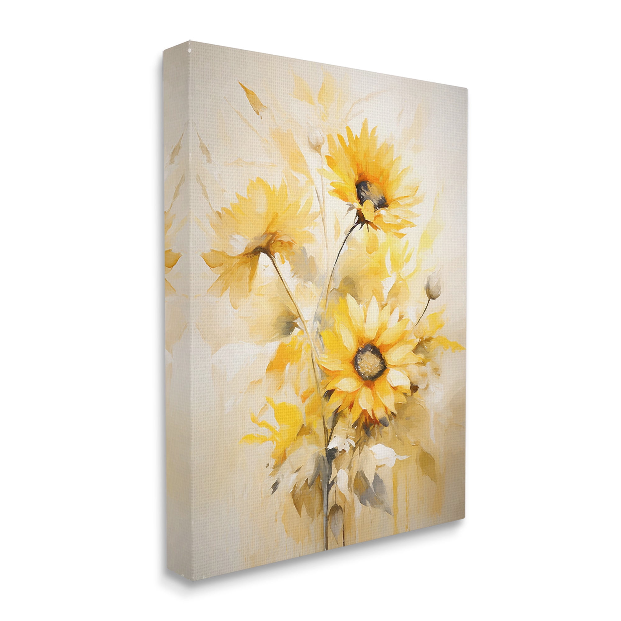 Stupell Industries Mellow Yellow Bunches Botanical & Floral Painting Gallery Wrapped Canvas Art Print Wall Art, 16 x 20