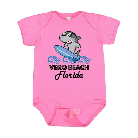 

Inktastic Vero Beach Florida Vacation Funny Shark Gift Baby Boy or Baby Girl Bodysuit