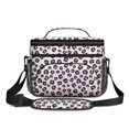 thumbnail image 2 of Pink and Purple Leopard Print Insulated Lunch Box for Women Men, Medium Leakproof Cooler Bag with Adjustable Strap, 10"x6.7"x8", 2 of 5