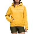 thumbnail image 5 of KHONTS Hidden Pocket Hoodies for Women Basic Classic Pouch Hooded Sweatshirts Casual Plain Baggy Stylish Couple Pullover Tops Yellow XL, 5 of 7