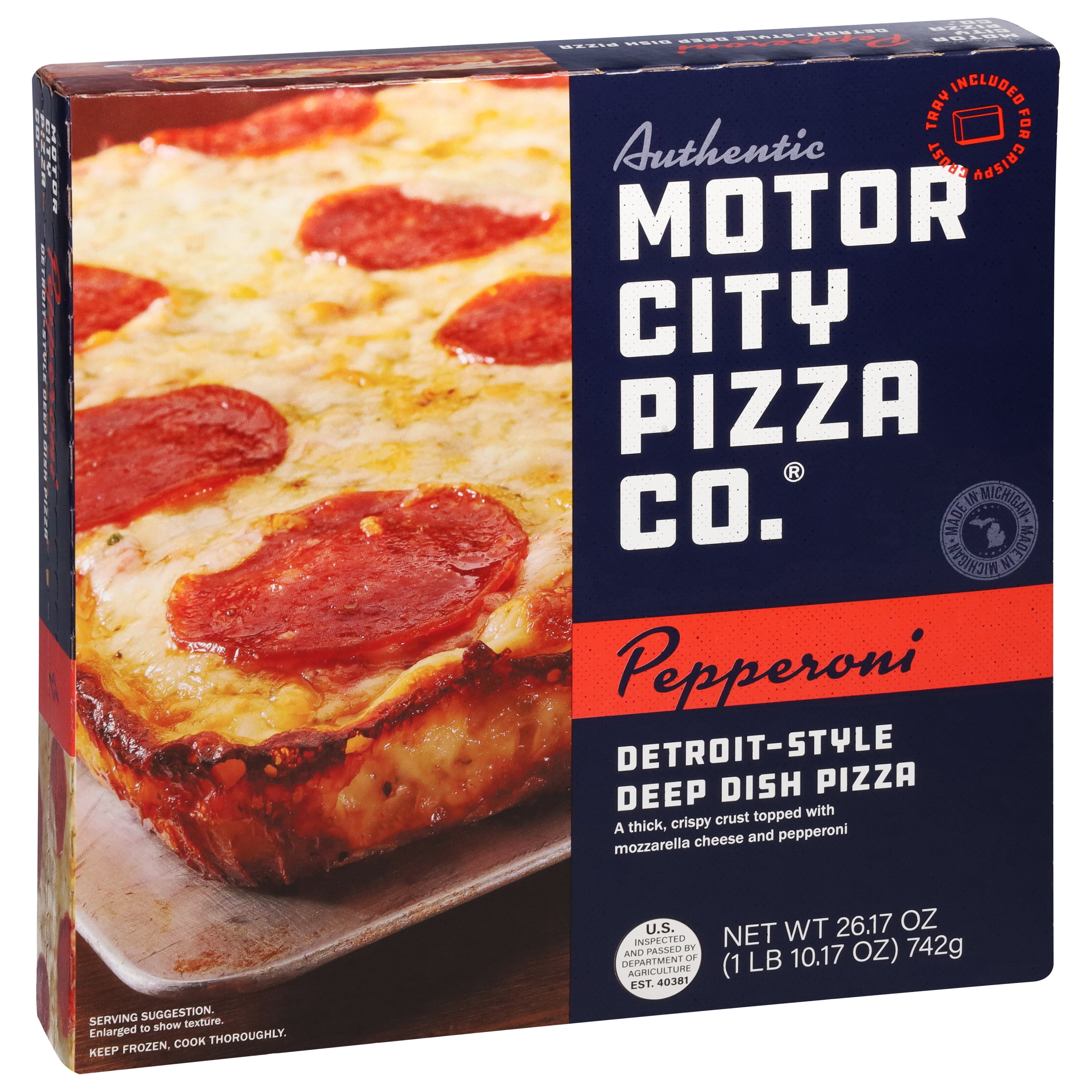 Authentic Motor City Pizza Pepperoni Detroit Style Frozen
