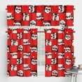 thumbnail image 2 of Zodanni Christmas Short Window Drapes Kitchen Valance Cafe Tier Slot Top Window Treatments Rod Pocket Window Curtain Style-I 52x45in*2PC, 2 of 3