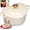 Cream White, variant on Overmont Cast Iron Skillet with Lid - 2-in-1- 3.2QT Deep Pot with Frying Pan - Pre-seasoned Cookware Multi Cooker Skillet - Dutch Oven Pot with Recipe for Grill Induction Stovetop Camping(10.5")