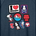 thumbnail image 3 of Peanuts - I Heart Snoopy Patches - Women's Lightweight French Terry Long Sleeve Shirt, 3 of 6