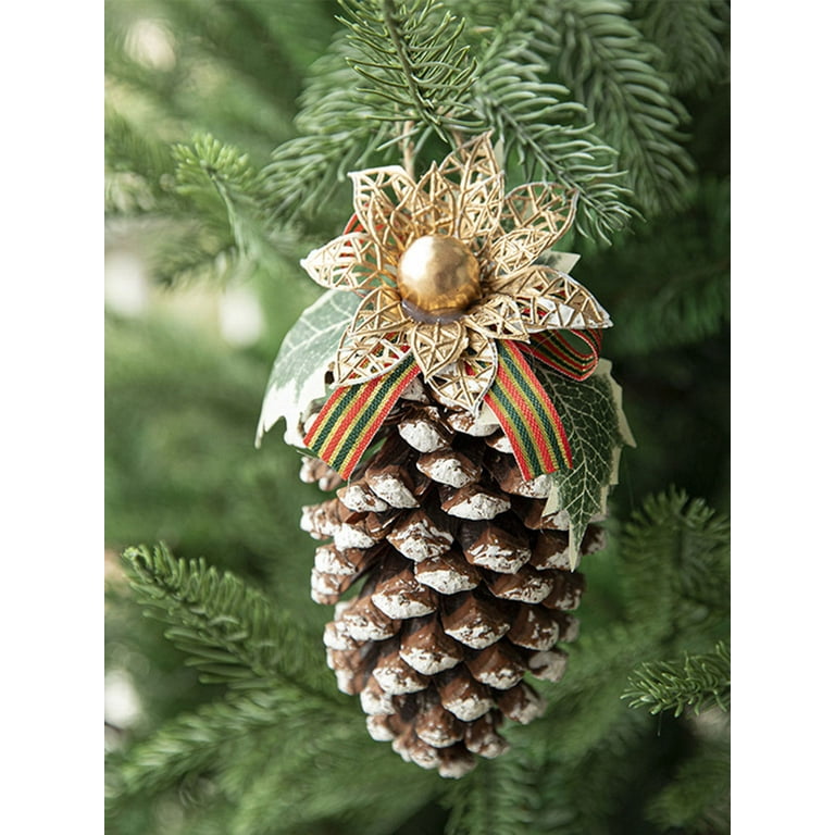 4PCS Christmas Pine Cones Pendants Xmas Tree Decor Pendant DIY Pinecones  Mini Ornaments for Festival Party New Year Accessories - AliExpress