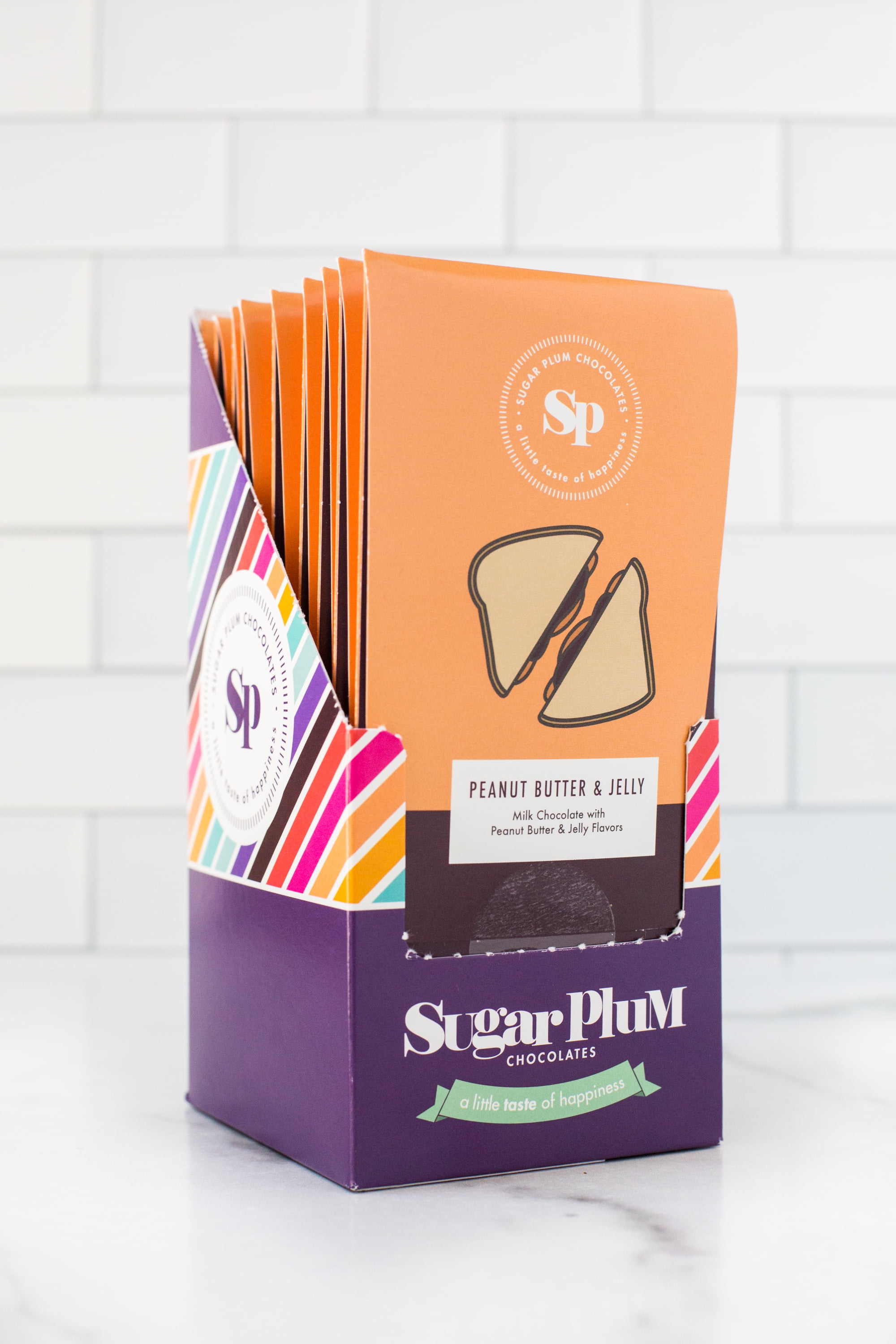 Sugar Plum Chocolates Peanut Butter and Jelly Milk Chocolate Bars Vegetarian 5-Pack 17.5 oz