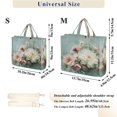 thumbnail image 3 of Corduroy Tote Bag for Women Shoulder Handbags Fashion Ladies Purses Satchel Messenger Bags Vintage Peonies and Daisies M, 3 of 8