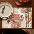 thumbnail image 5 of Pioneer Flower Floral Print Pattern Summer Placemats Table Placemats Set Of 4-Linen Kitchen Washable Placemats Table Mats 12x18 Inch Non-Slip Heat Resistant, 5 of 6