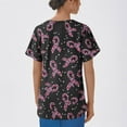 thumbnail image 6 of Garbnen Ribbon Womens Scrub Top Plus Size Stretch V Neck Short Sleeve Shirt Women Xmas Valentine's Day Holiday Prints Nursing Medical Uniform, 6 of 6