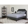 thumbnail image 2 of Flash Furniture Brighton Queen Size Tufted Upholstered Platform Bed in Dark Gray Fabric with Memory Foam Mattress, 2 of 5