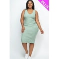 thumbnail image 6 of Ribbed Sleeveless Bodycon Dress in Plus Size, 6 of 9