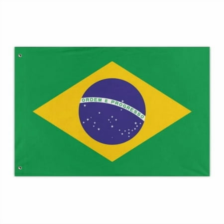 Brazil Flag 2x3 Ft Outdoor Double Sided Brazilian Flags Country National Flag Brazil Decor Flag Party Decorations Banner Polyester Fabric with 2 Brass Grommets for Outside Indoor Decor