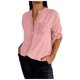 thumbnail image 1 of Top informal de mujer con cuello en V y lentejuelas y manga media - Blusa brillante de manga corta - Poliéster, corte holgado - S-XXXXXL, 1 of 5