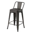 thumbnail image 3 of Pemberly Row 24" Metal Counter Stools in Gunmetal Brown (Set of 2), 3 of 9