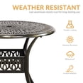 thumbnail image 2 of W WARMHOL Outdoor Cast Aluminum Patio Table, 35.4” Round Bistro Table with 2” Umbrella Hole for Patio Furniture Garden Deck Backyard, 2 of 7