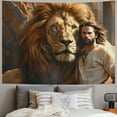 thumbnail image 2 of Chilfamy Jesus And Lion Tapestry Wall Hanging Lion Religious Scripture Decor - African Lion Wall Tapestry Bedroom Living Room ​dorm Wall Art Backdrop Home Decor Painting, 2 of 6