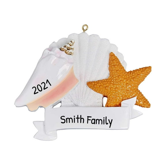 Ornaments by Elves Personalized Sea Shell Ornaments 2024 - Summer Beach Ornament for Christmas Tree