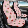 thumbnail image 3 of Chririnla Protective Car Seat Covers for Automotive, Polyester Fabric Elastic Auto Front Seat Covers, Strawberry Daisy Print 2 Piece Set for Women, 3 of 7