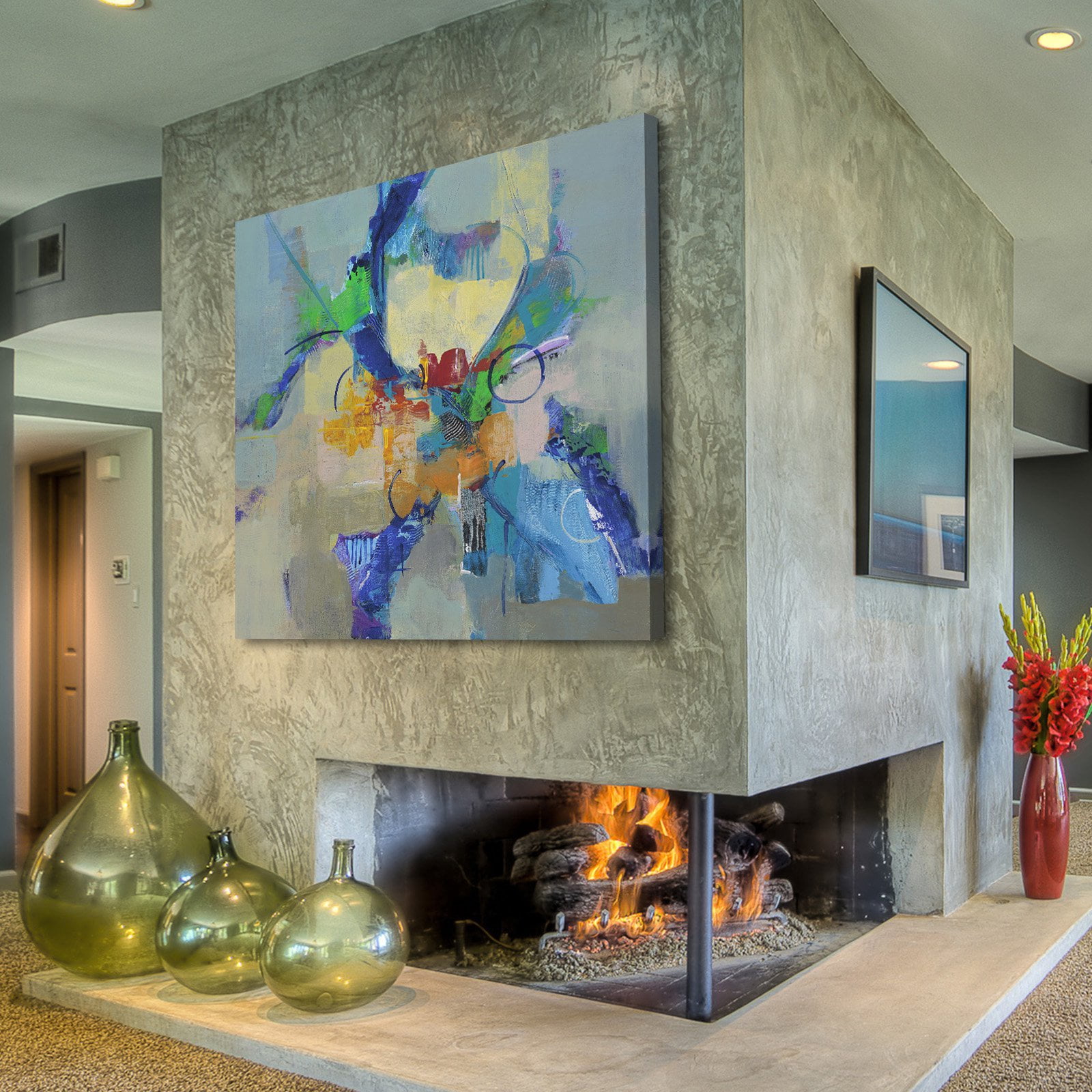"Time Travel II" Painting Print on Wrapped Canvas