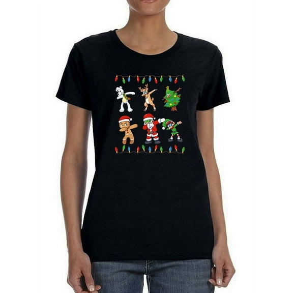 Christmas Dabs Women Shaped T-Shirt, Female x-Large