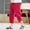 Red, variant on Generic Men's Linen Cotton Capri Pants Loose Fit Elastic Waist Wide Leg Baggy Harem Pants