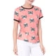 thumbnail image 2 of INSPIRE CHIC Camiseta de Ringer de Manga Corta con Estampado de Gatos de Mascota para Mujeres M Coral Rosa, 2 of 6