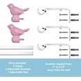 thumbnail image 6 of Urbanest 3/4-inch Cute Bird Designer Decorative Adjustable Window Treatment Curtain Single Rod Set, Heavy Duty, Baby Pink With White Rod, 84" to 120", 6 of 8