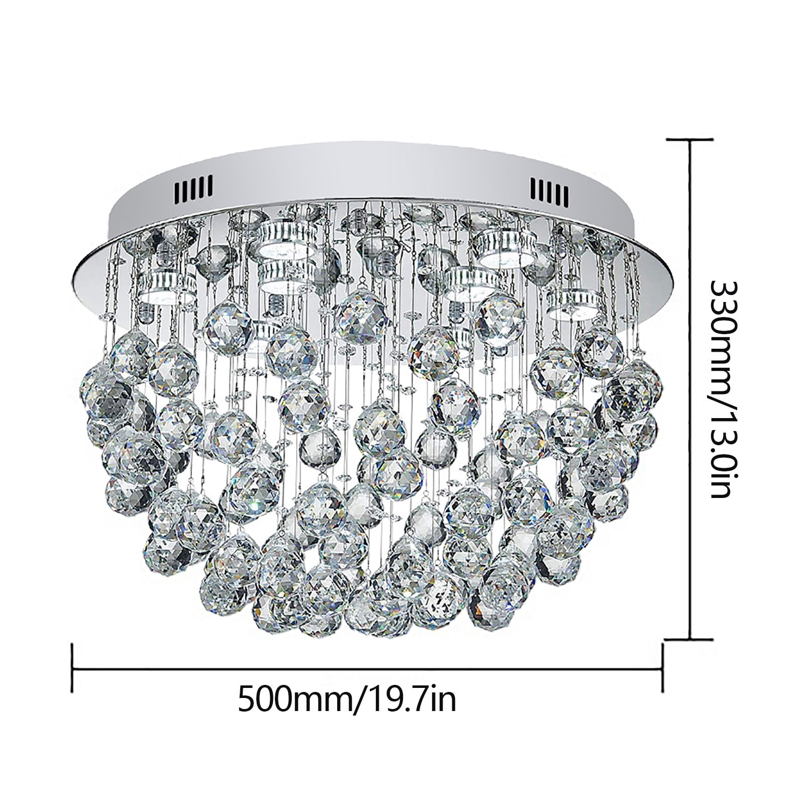 Miumaeov Luxury K9 Crystal Pendant Light Raindrop Ceiling Lamp Chandelier Lighting Fixture