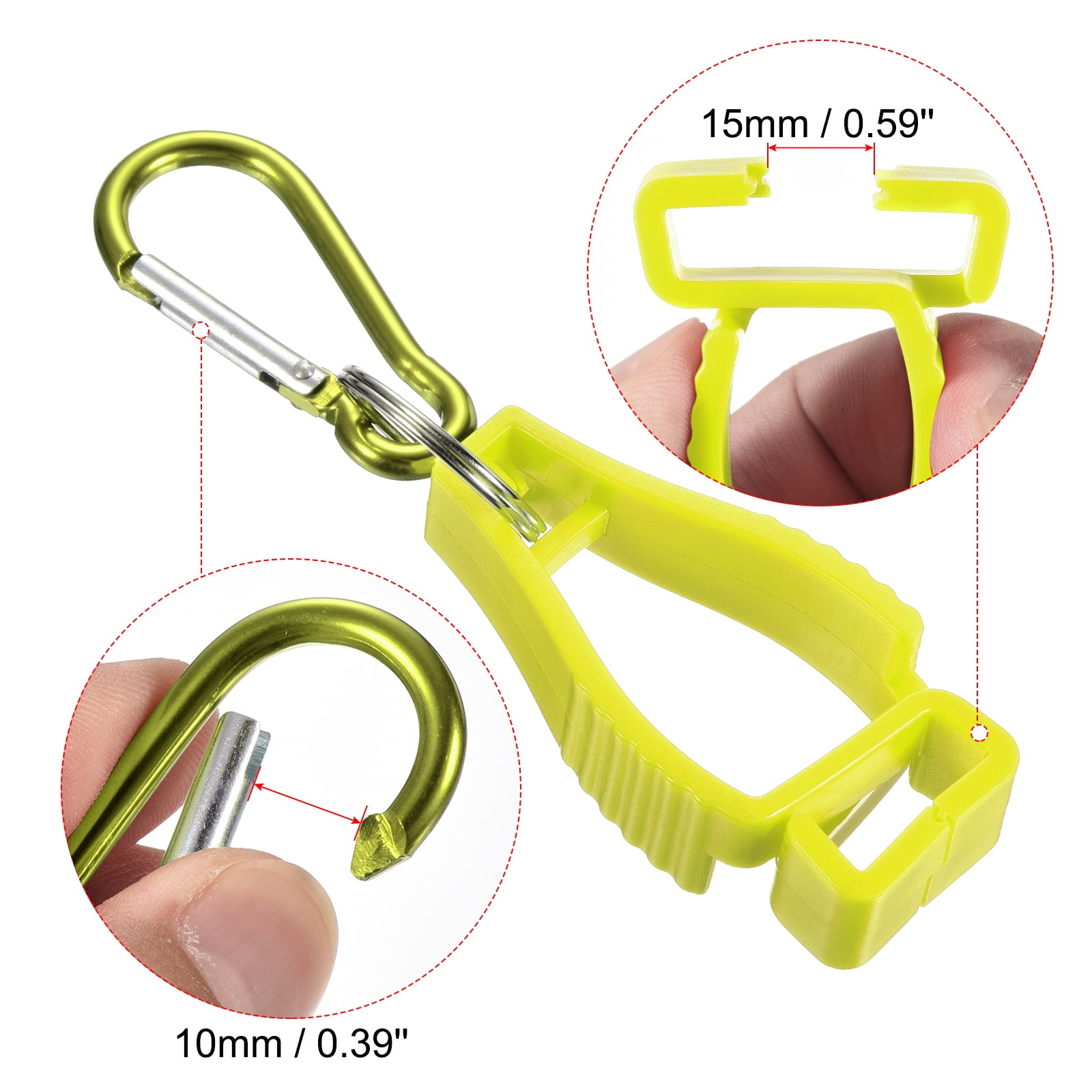 Unique Bargains Glove Keeper Gloves Grabber Clip Holder Hanger Yellow