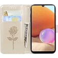 thumbnail image 4 of case for Samsung Galaxy A32 4G (Not 5G) Rose Flower Wallet Case, PU Leather Flip Phone Case w/Card Holder ID Credit Cards Slot Cash Pockets Detachable Wristband Cover for Samsung Galaxy A32 4G RS Gold, 4 of 14