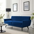 thumbnail image 2 of Tufted Loveseat Sofa, Velvet, Blue Navy, Modern Contemporary Urban Design, Living Lounge Room Hotel Lobby Hospitality, 2 of 7