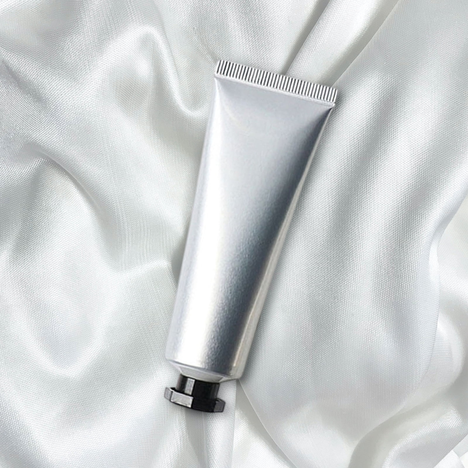 Aspire 4 Pack 3.4 oz/100 ml Silver Aluminum Cosmetic Soft Tubes with Twist Cap Cream Packaging