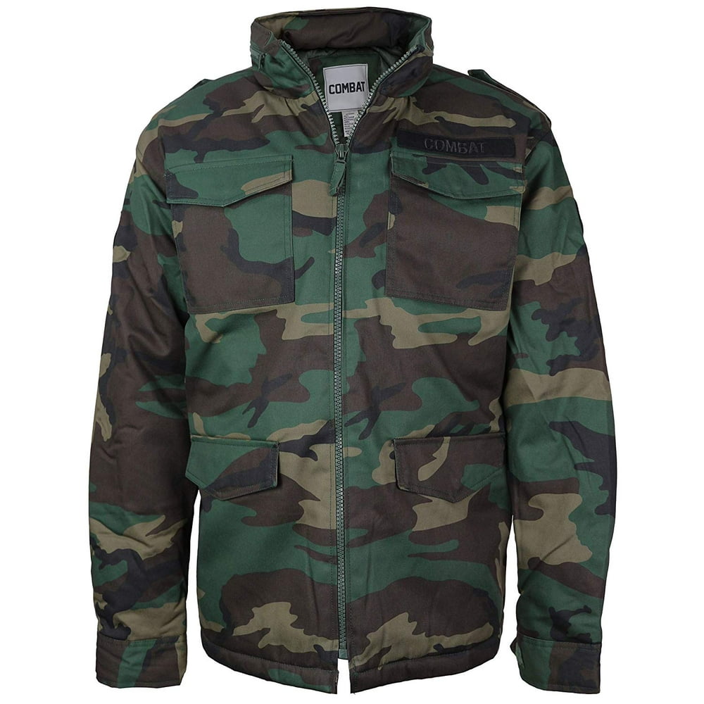 Combat - Combat Men's Tactical Heavyweight Hooded Quilted Camo Hunting ...