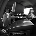 thumbnail image 6 of EKR Custom Fit F150 Car Seat Covers for 2015-2020 Ford F150 SuperCrew XL,XLT & 2017-2022 F250/F350/F450 SuperDuty CrewCabXL/XLT - Leather(Black with White Trim), 6 of 6