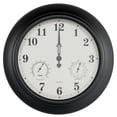 thumbnail image 5 of Pure Garden 18in Waterproof Indoor Outdoor Clock Thermometer Combo, Black, 5 of 8