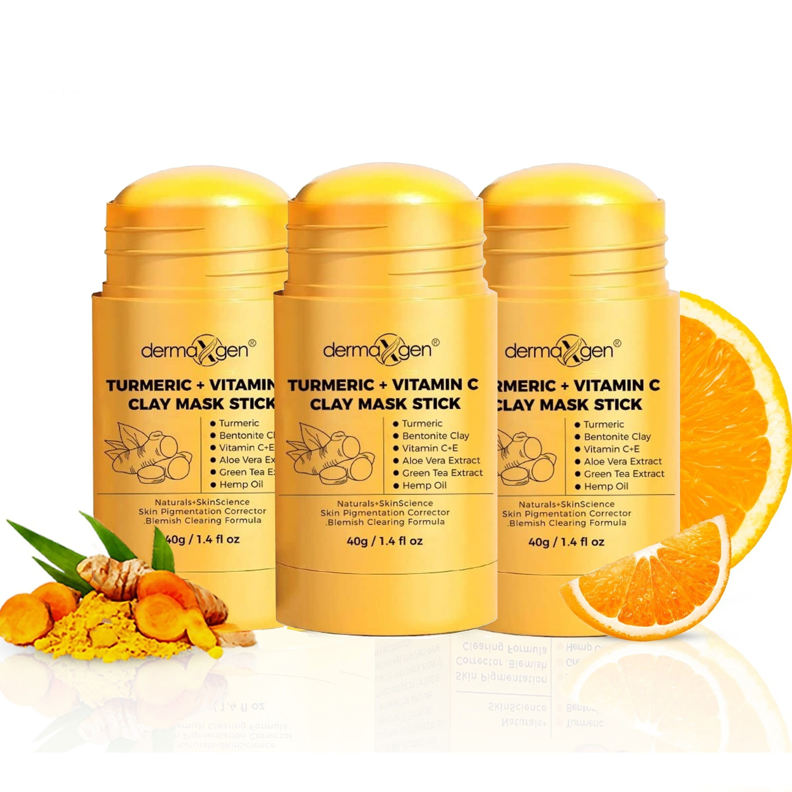 Turmeric + Vitamin C Mask Stick, Detox Clay Face Mask, Reduce Acne and