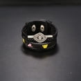 thumbnail image 2 of Ojo Pulsera de aleación de diamantes de imitación Botón a presión Pulsera tejida Correa de mano Joyería unisex Negro, 2 of 3