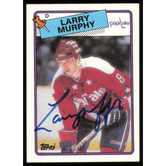 Larry Murphy Autographed 1988-89 Topps Card #141 Washington Capitals SKU #254904