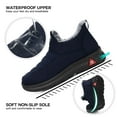 thumbnail image 4 of LANREMON Womens Snow Winter Boots Hiking Booties Non Slip Ankle Boots Waterproof Shoes for Women Navyblue Faux Fur Sneakers, 4 of 8