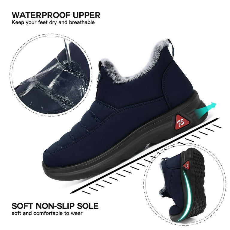 LANREMON Womens Snow Winter Boots Hiking Booties Non Slip Ankle