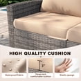 thumbnail image 5 of UDPATIO Wicker Patio Furniture Set, Gray PE Rattan Patio Sofa Set with Coffee Table, Multi-person Outdoor Sectional Sets for Balcony, Backyard, Beige, 5 of 8