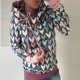 thumbnail image 5 of Mujeres Sexy Crop Floral Stripe Printed Splicing Workout Outwears Manga larga con cuello en V Sudaderas con capucha Sweatershirt Casual Otoño Blusa Tops Fridja fksj3910, 5 of 8