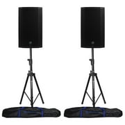 (2) Mackie Thump12A THUMP-12A 12" 1300w Powered DJ PA Speakers+Hydraulic Stands