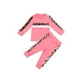 thumbnail image 2 of Bagilaanoe 2pcs Toddler Baby Girl Long Pants Set Leopard Print Long Sleeve T-Shirt Tops + Trousers 1T 2T 3T 4T 5T 6T Kids Casual Outfits, 2 of 9