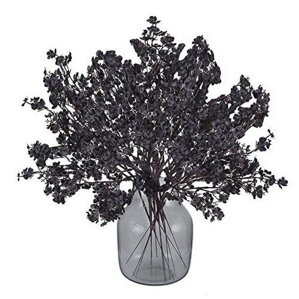 Xiao Hua 12 paquetes de flores artificiales de Gypsophila de seda, decoración otoñal, ramos florales a granel para el hogar, dormitorio, bricolaje, boda, fiesta, decoración navideña (negro)