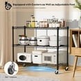 thumbnail image 5 of 3 Tier Storage Shelves with Wheels Wide Wire Shelving Unit 39.37" H Tall, 350lbs per Shelf Metal Shelves for Storage Sturdy Heavy Duty Shelving Deep Pantry Shelves Storage Rack, 5 of 7